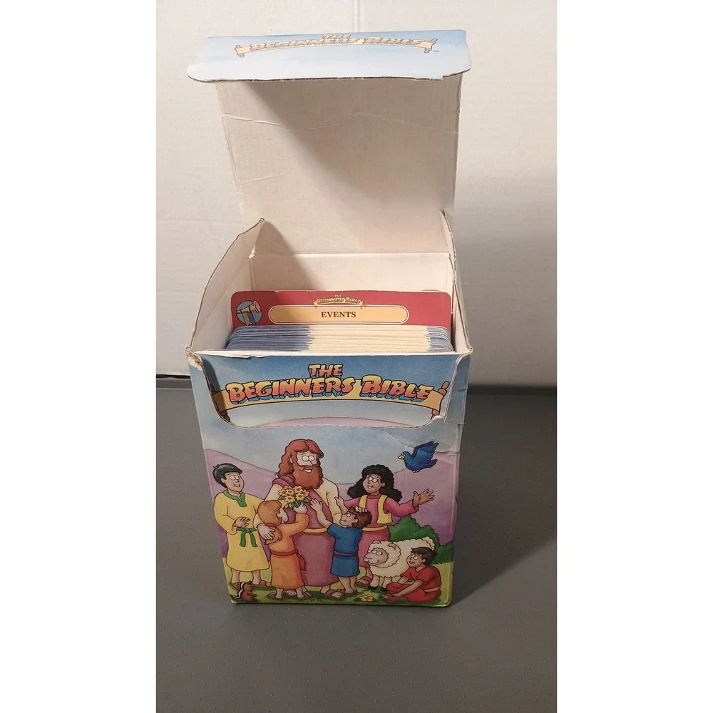 Grolier The Beginners Bible Flashcards Kids Multicolor Good Educational Vintage